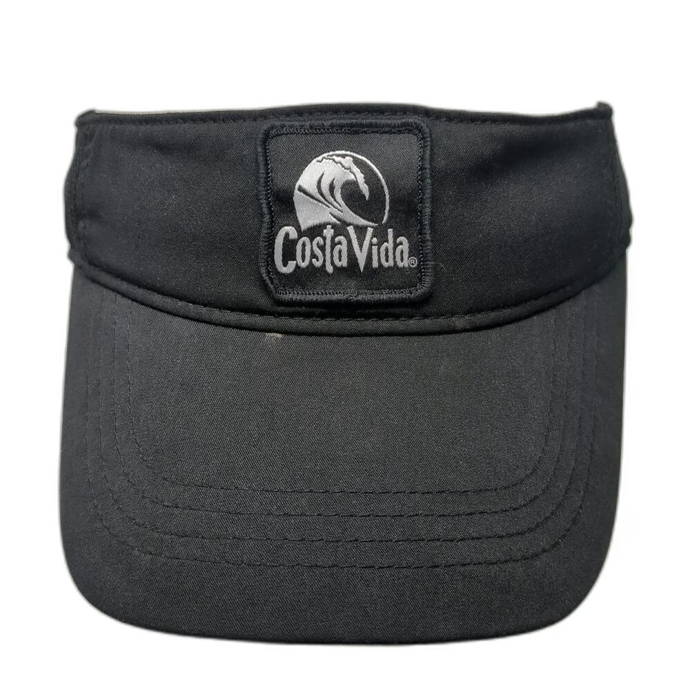 Costa Vida Visor Black One Size Snapback Wave Logo Patch Polyester Beach Hat